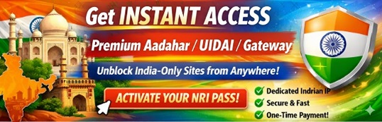 How to open access UIDAI AADHAAR GHMC websites from outside India
